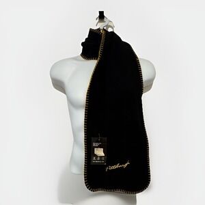 Pittsburgh Fleece Scarf Black And Gold Steelers Penguins Pirates